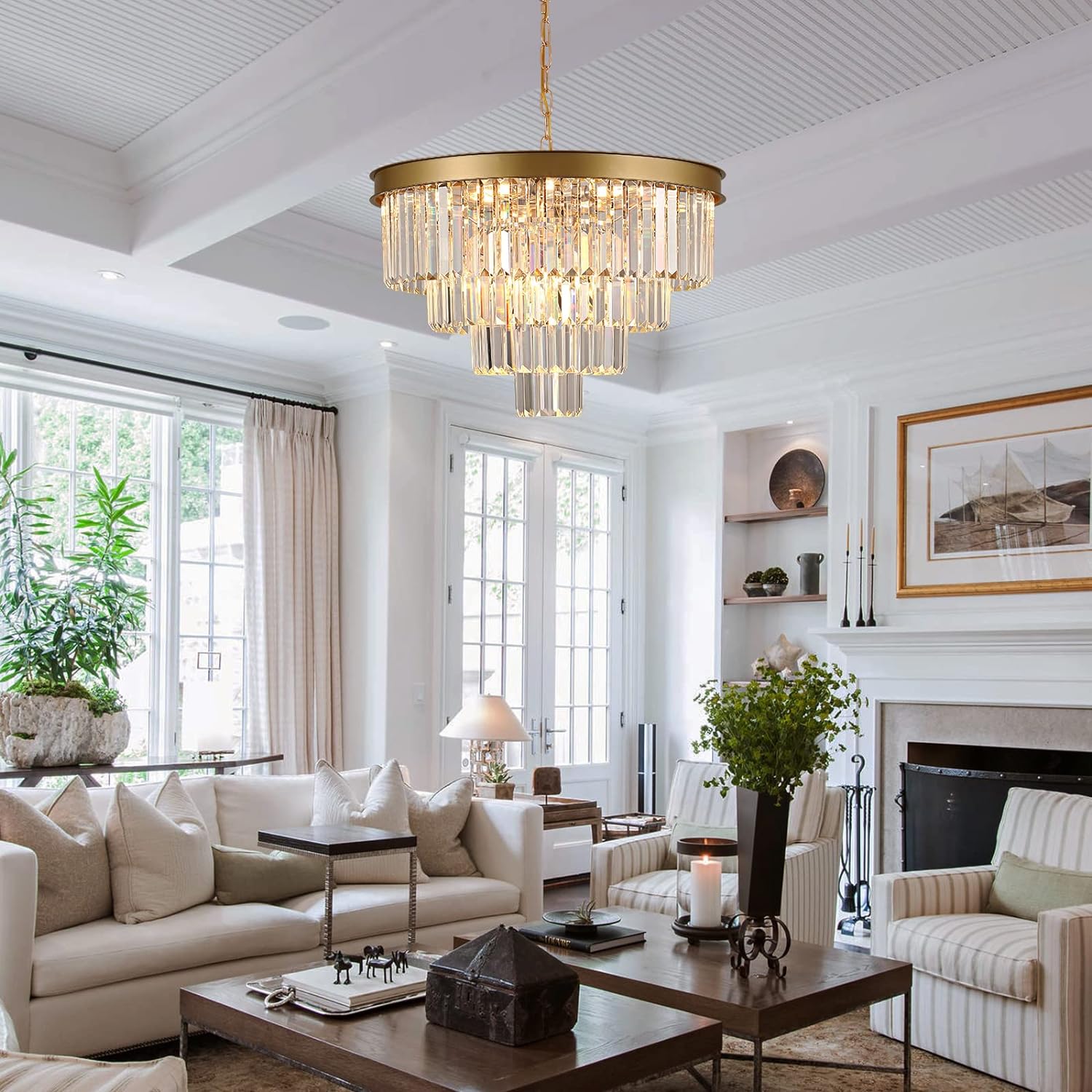 Round Luxe Black Chandelier — 12-Light - View 2