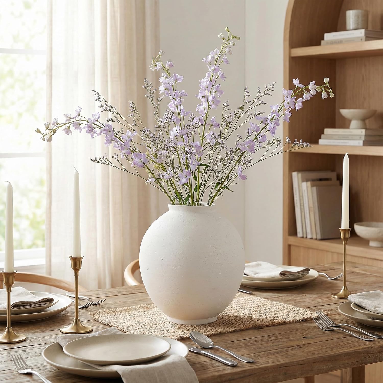 Round Farmhouse Gold Vase — 8" - View 3