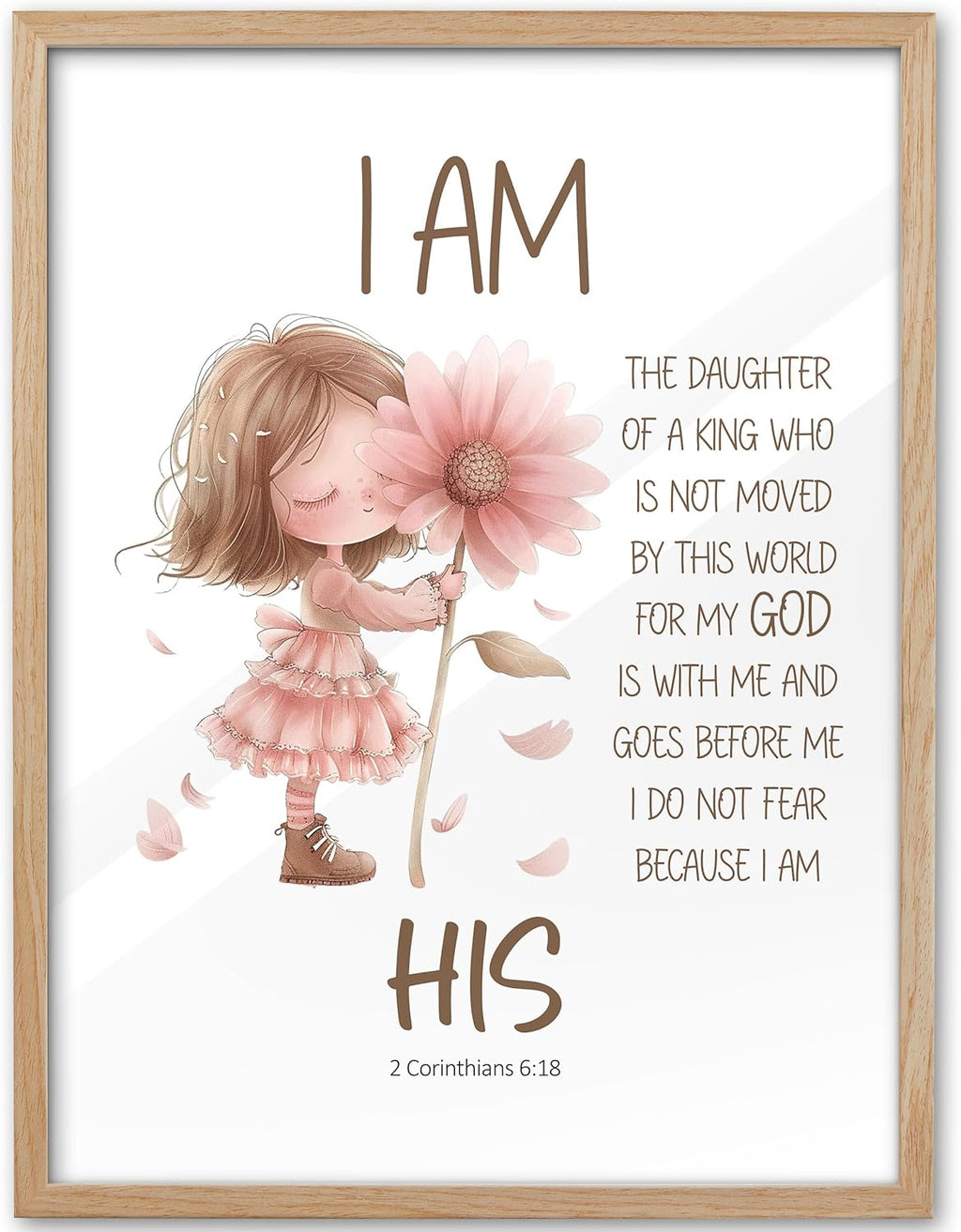 Blue Framed Wall Art — 16" — Daughter of The King-Framed