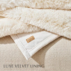 Velvet Luxe Beige Throw Pillow — 50" - View 7