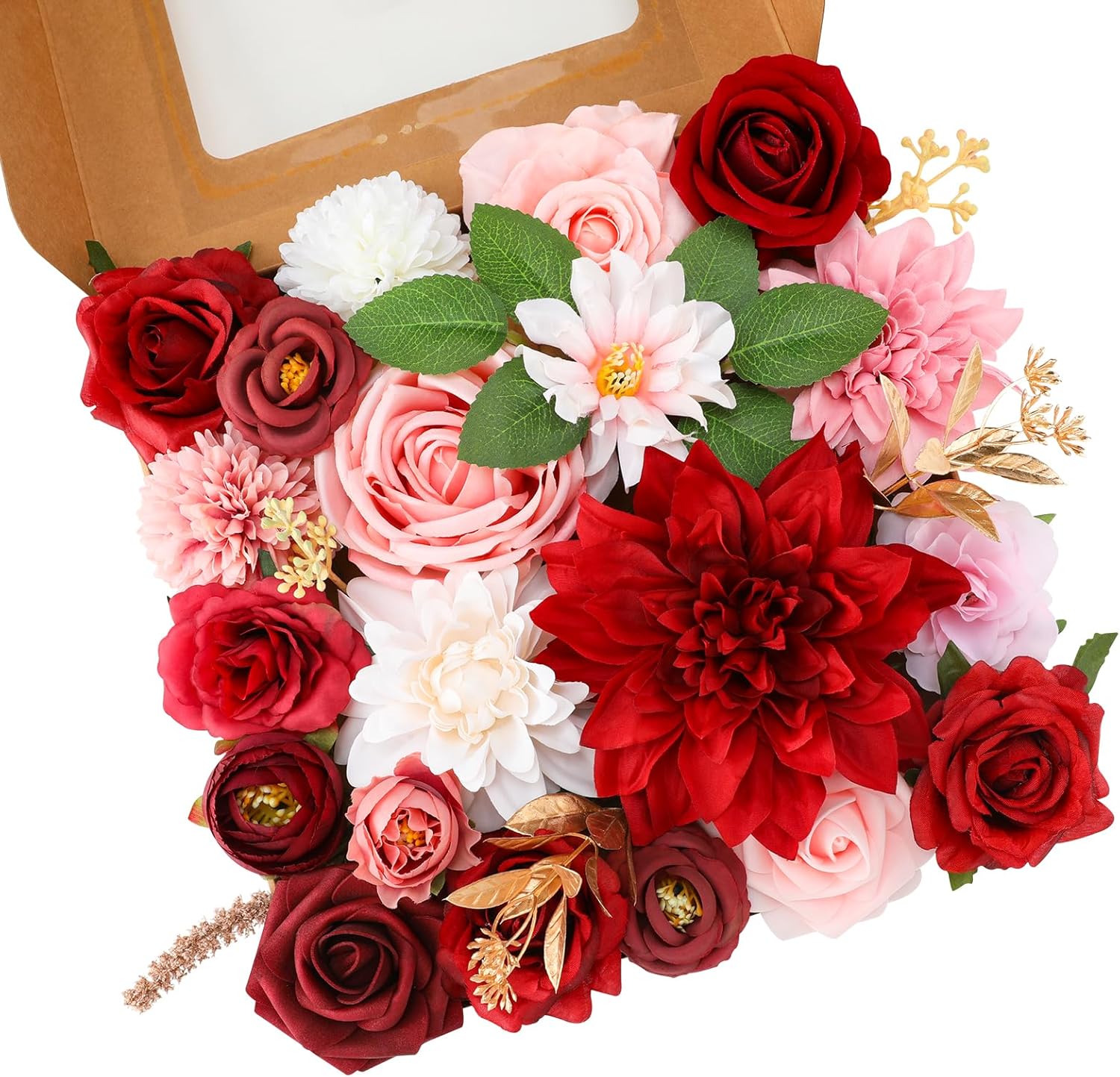 Blue Artificial Flowers — Red & Pink