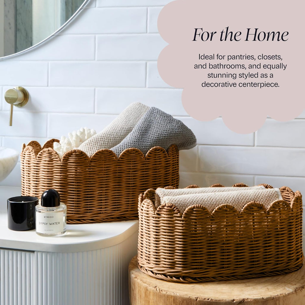 Hand-Woven Boho Beige Vase — 7" - View 5