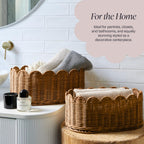 Hand-Woven Boho Beige Vase — 7" - View 5