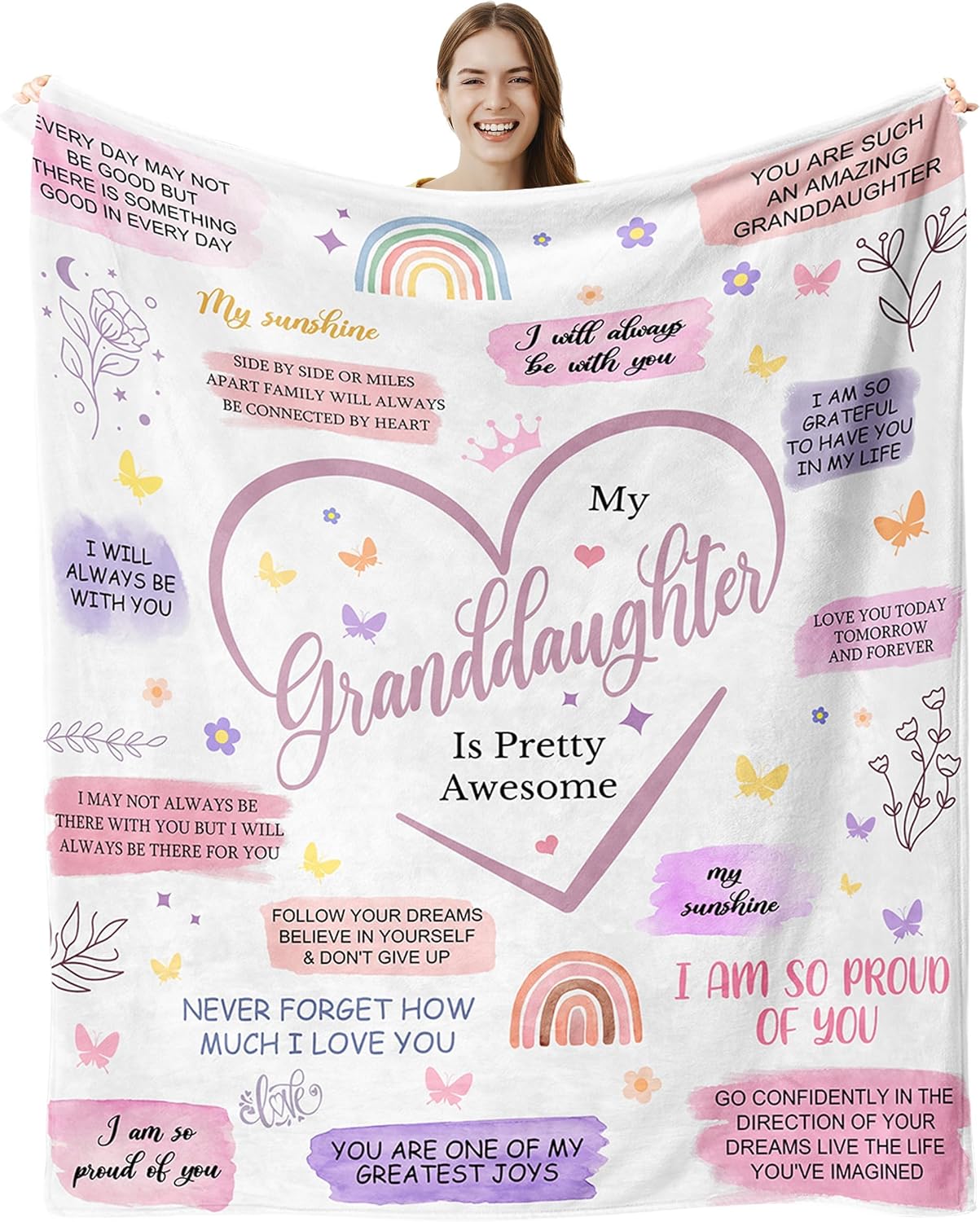 Pink Throw Pillow — 60" — Pink-granddaughter