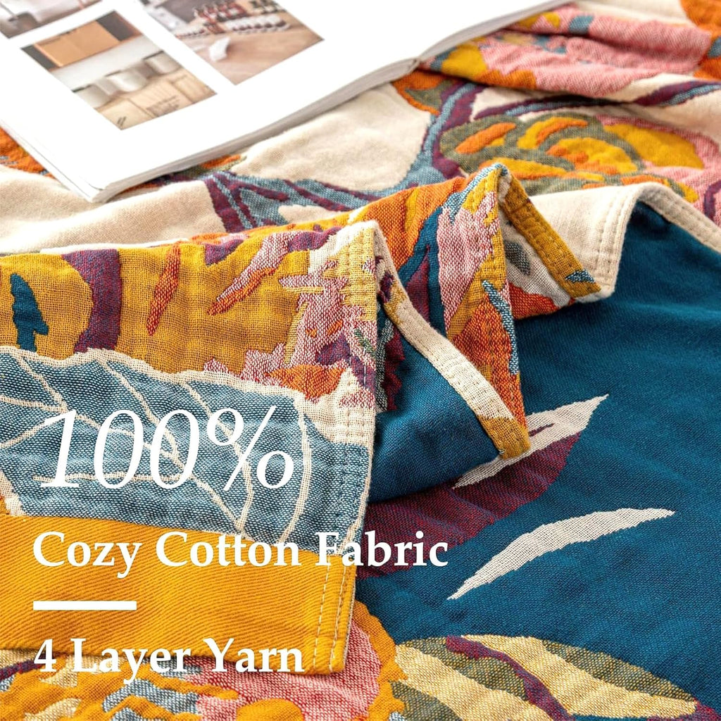 Boho Blue Throw Pillow — 50" - View 7