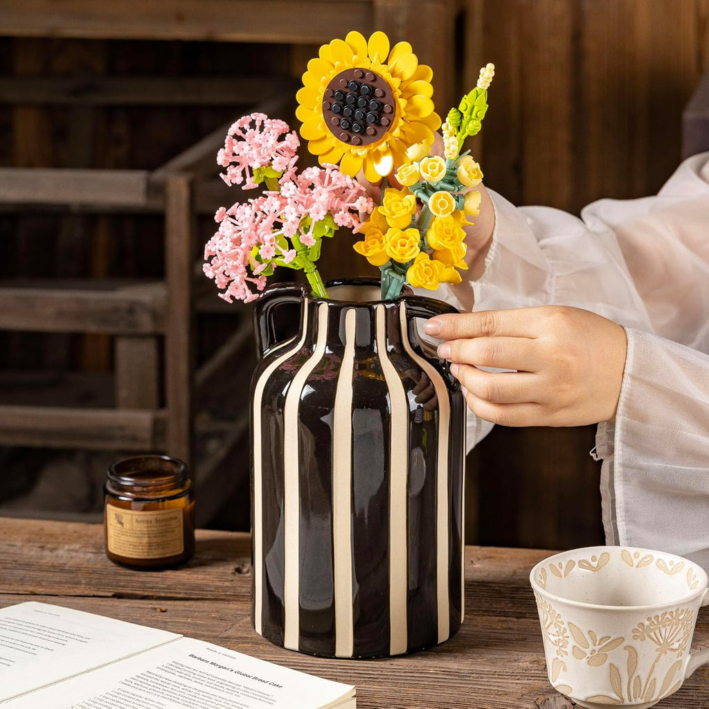 Farmhouse Black Flower Vase — 9.1" - View 4