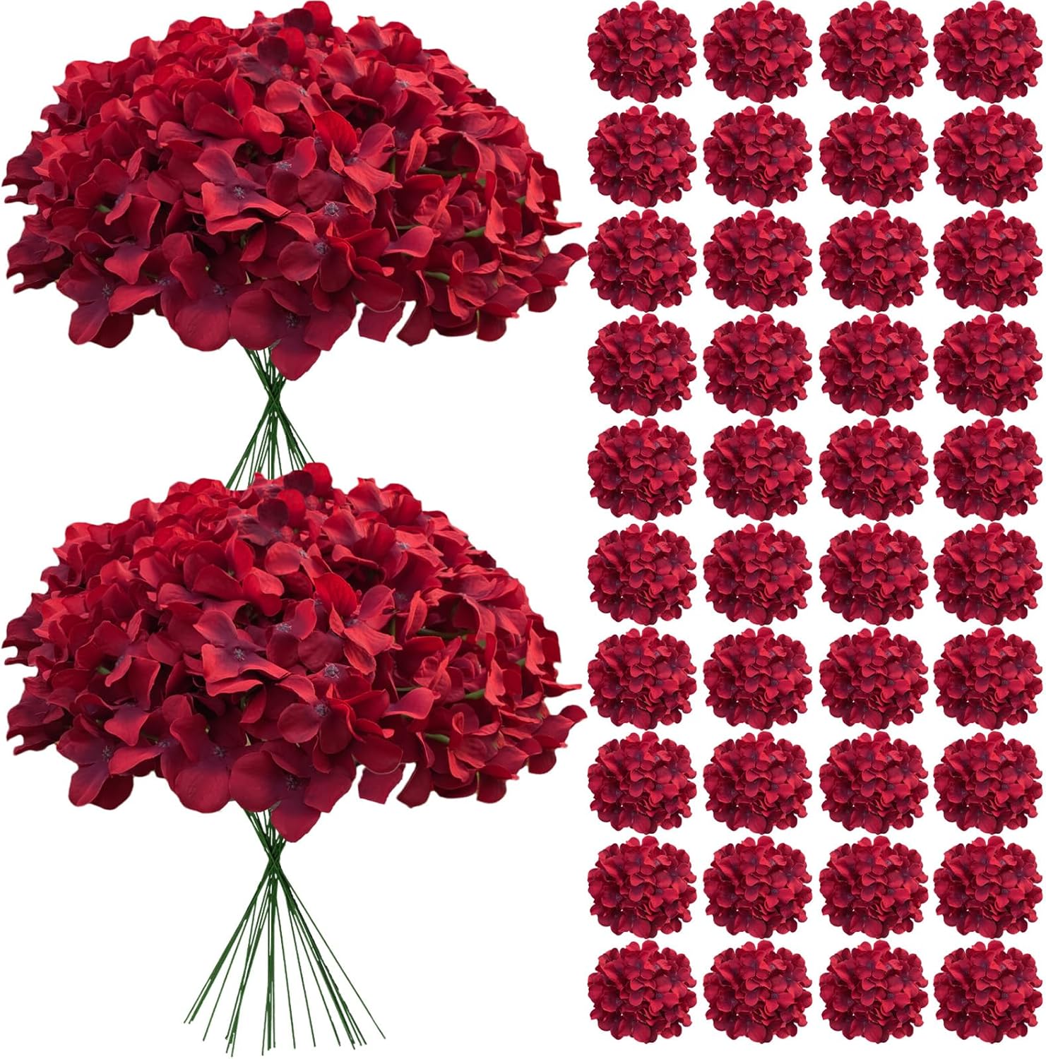 Blue Artificial Flowers — 65 Pcs