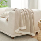 Knit Beige Throw Pillow — 50" - View 7