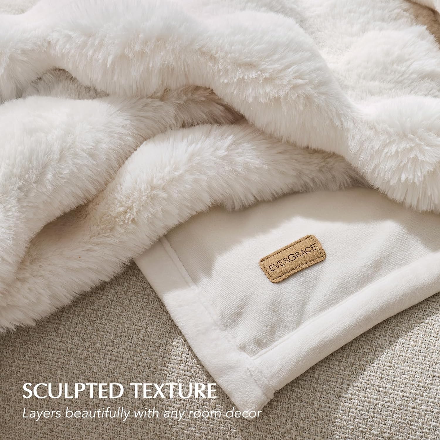 Luxe Beige Throw Pillow — 50" - View 5