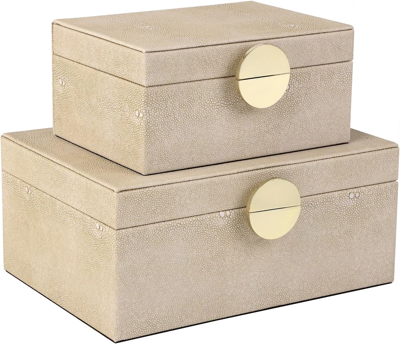 Luxe Beige Storage Basket — Set of 2 — Light Grey
