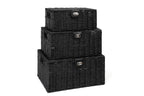 Boho Black Storage Basket — Set of 3