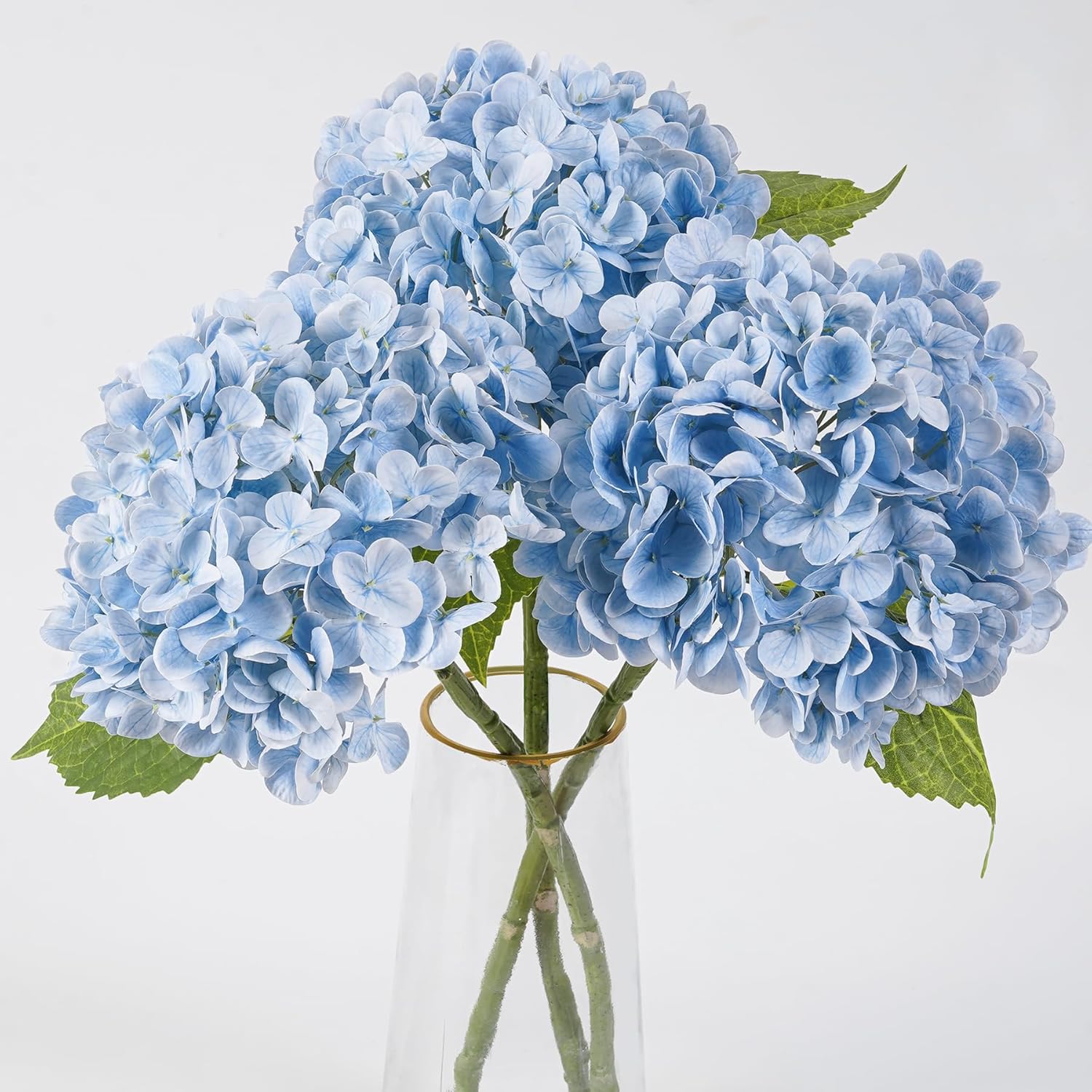 Blue Artificial Flowers — 21" — 3pcs