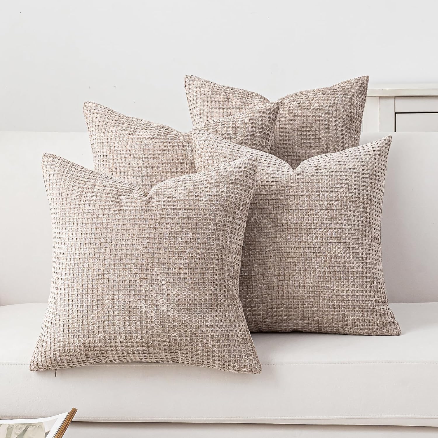 Boho Beige Throw Pillow Cover — 18" — Taupe