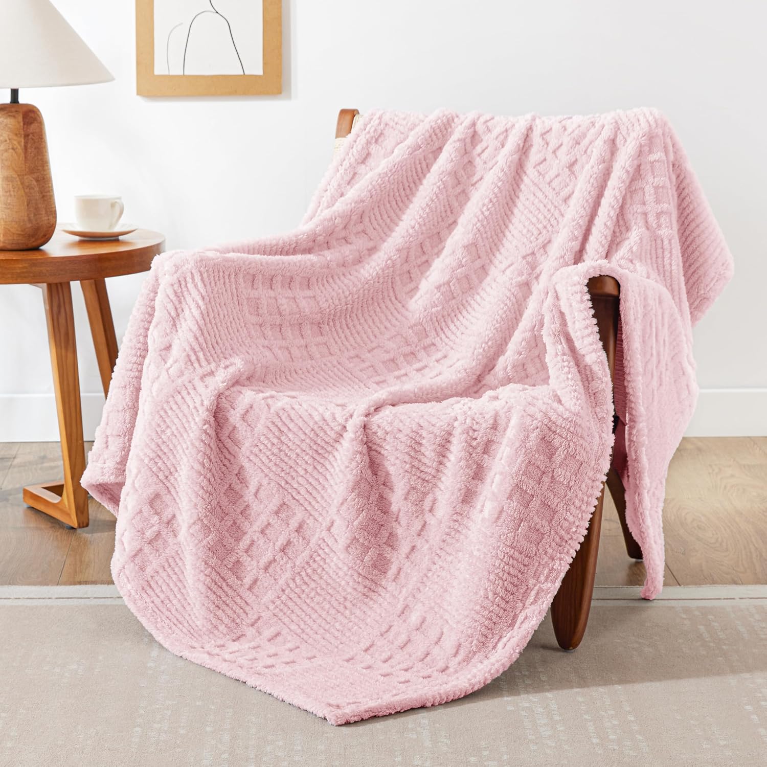Beige Throw Pillow — 50" — 02-pink