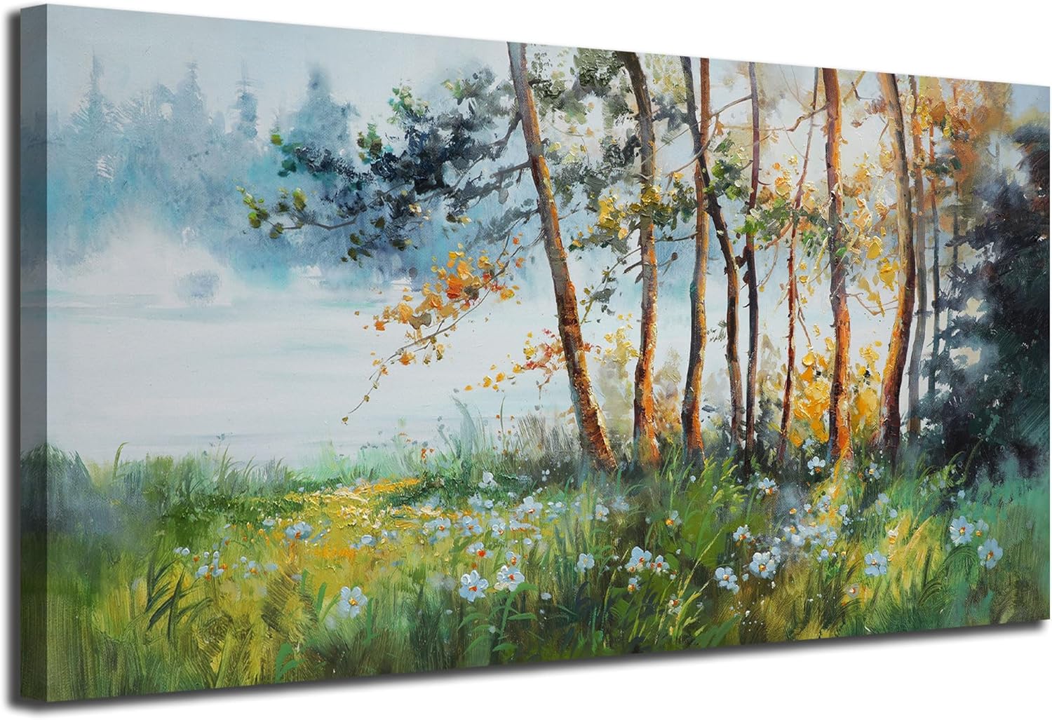 Framed Blue Canvas Wall Art — 48" — 40"L x 20"W