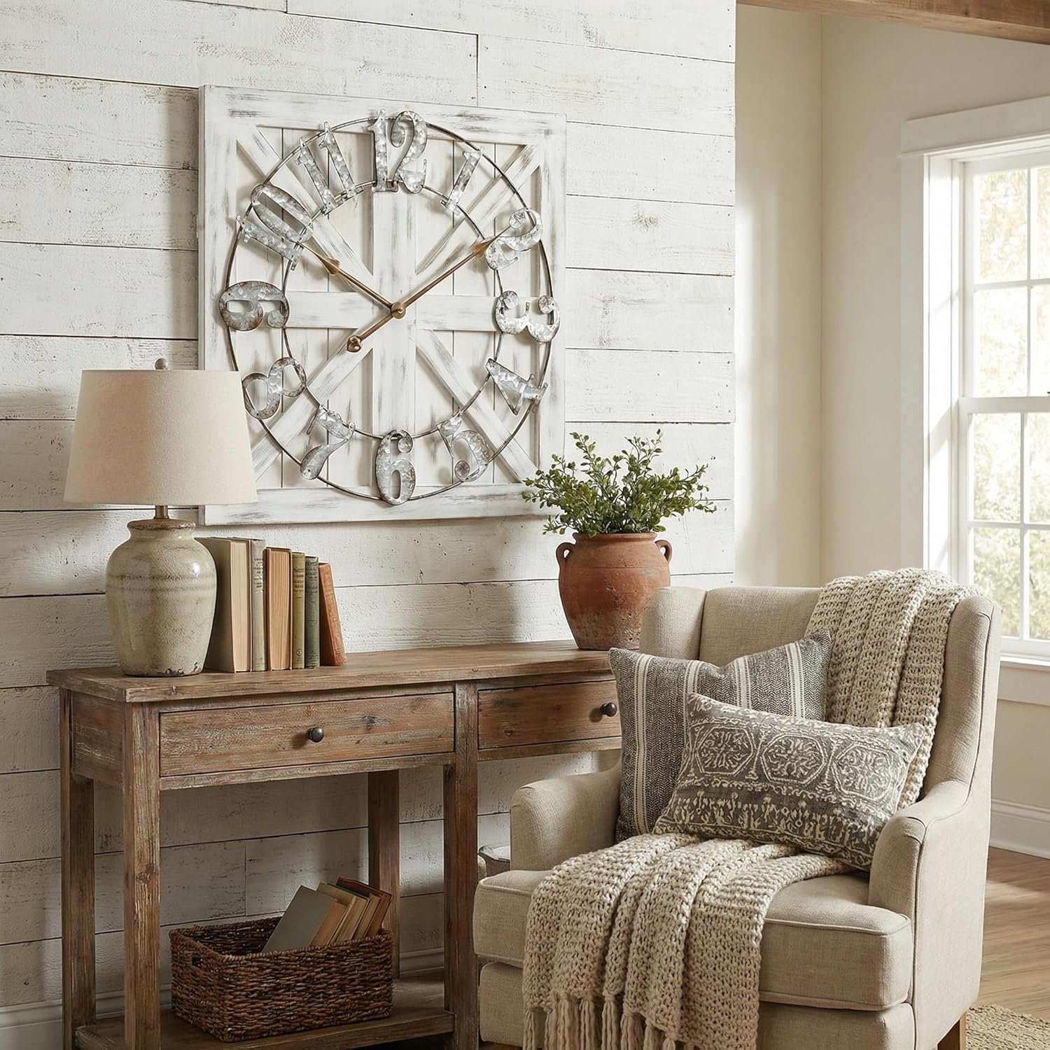 Farmhouse Brown Wall Clock — 24" - View 5