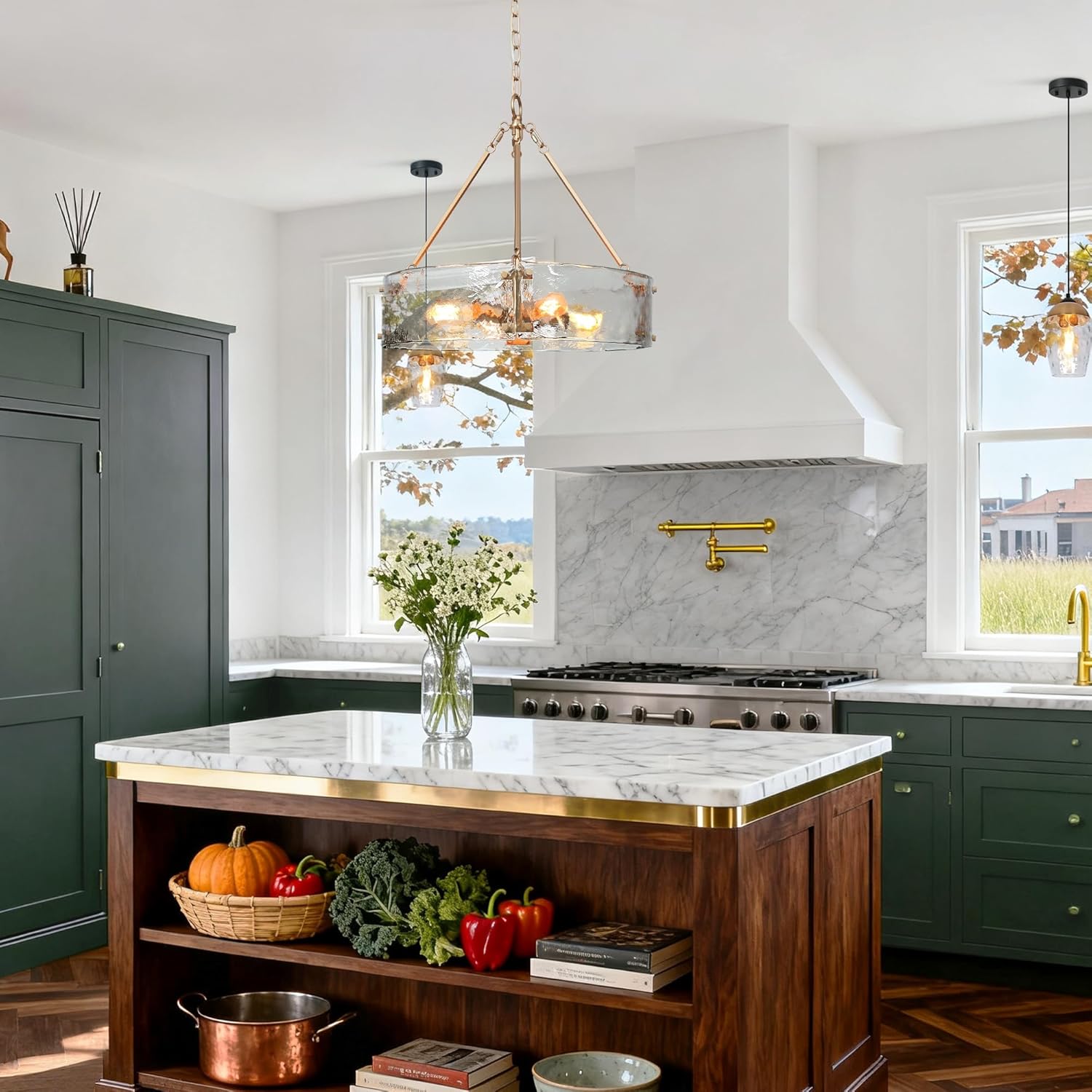 Luxe Metal Chandelier — 4-Light - View 3