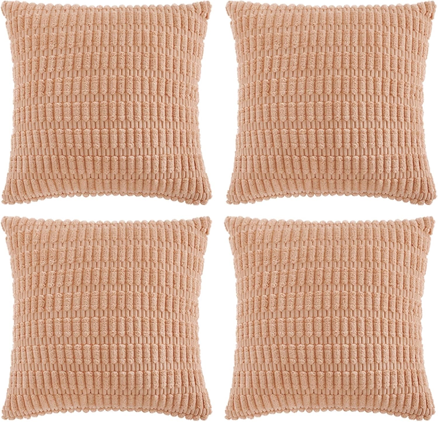 Boho Beige Throw Pillow Cover — 18" — 26" x 26" (Pack of 4)