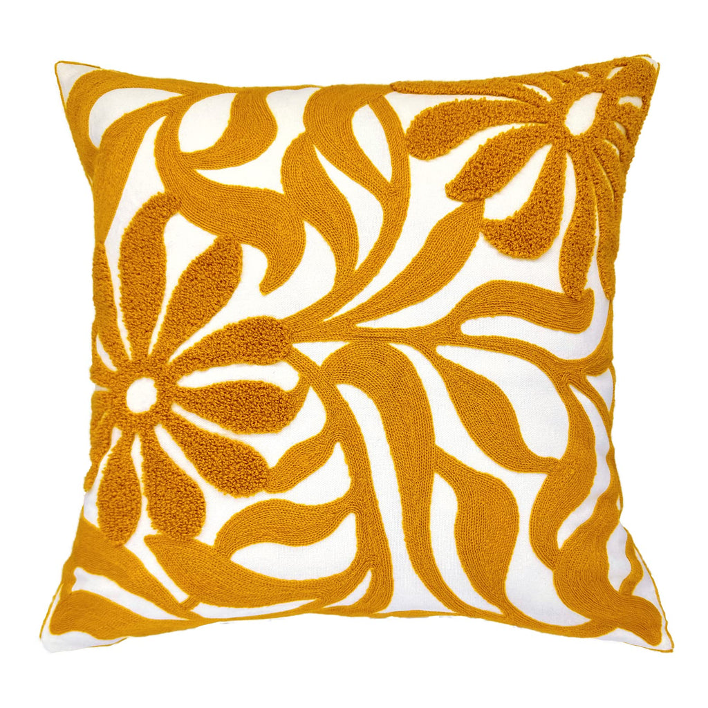 Tufted Boho Beige Throw Pillow Cover — 18"