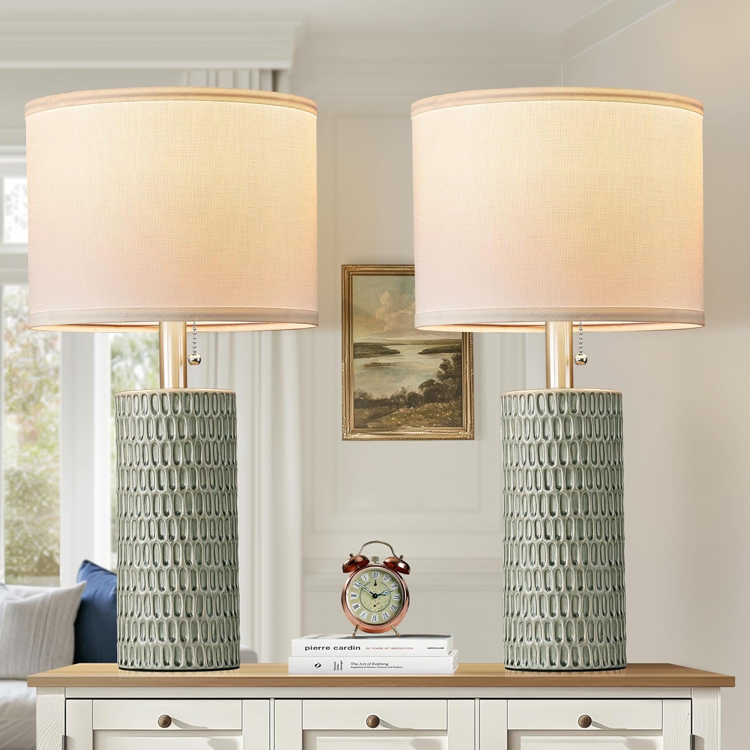 Modern Blue Table Lamp — 20" — Green