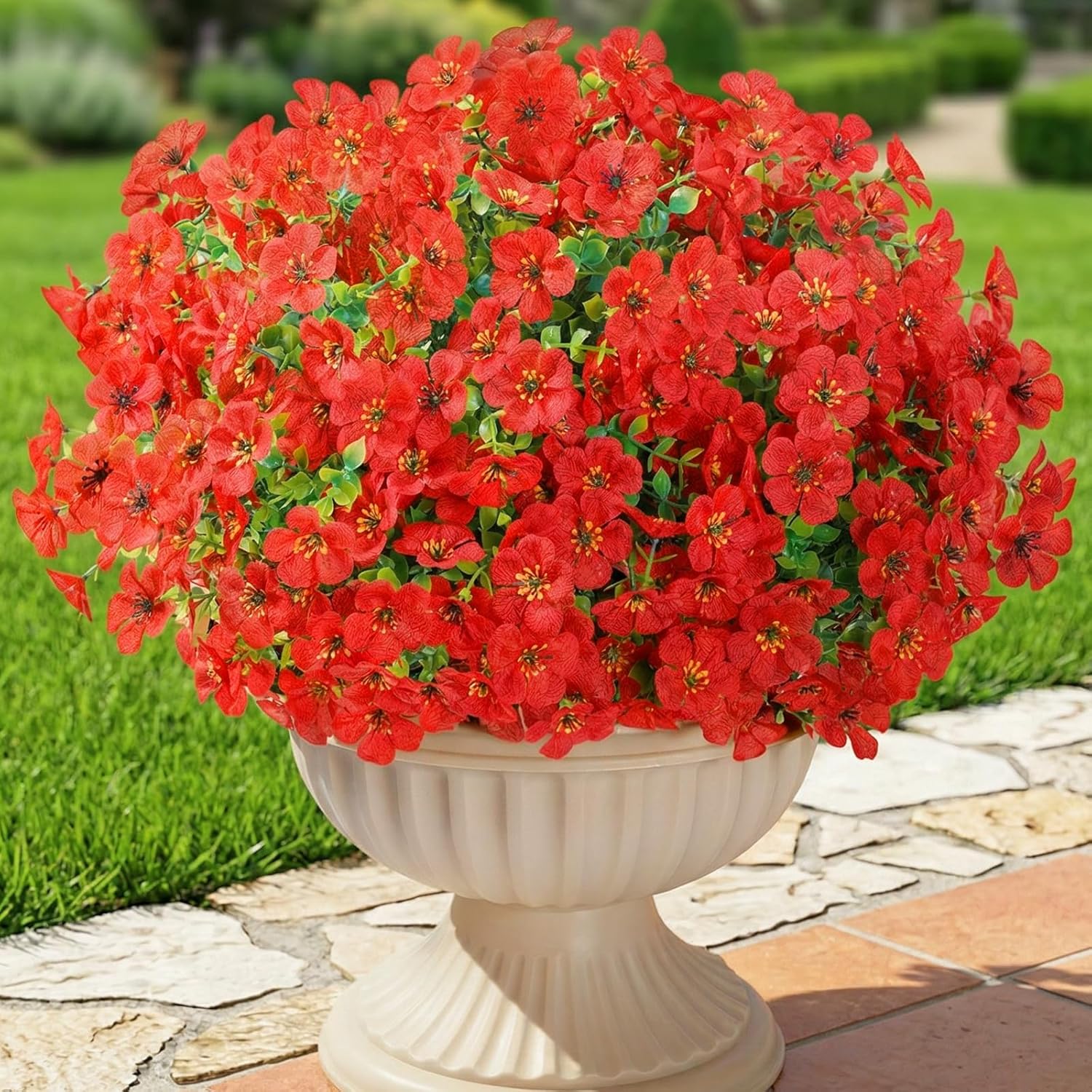 Pink Faux Plant — Red