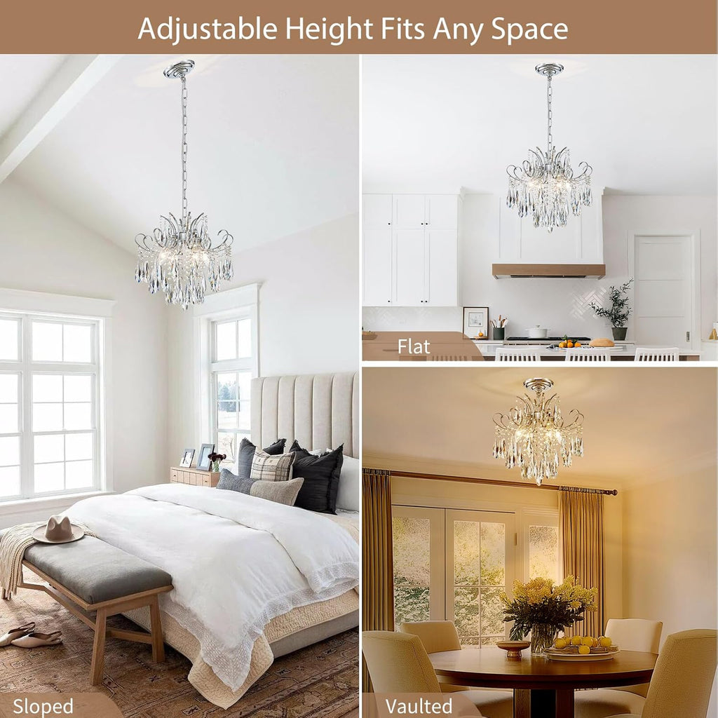 Luxe Black Chandelier — 4-Light - View 2