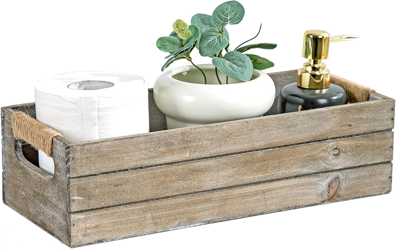 Vintage Farmhouse Brown Basket — Rustic Gray