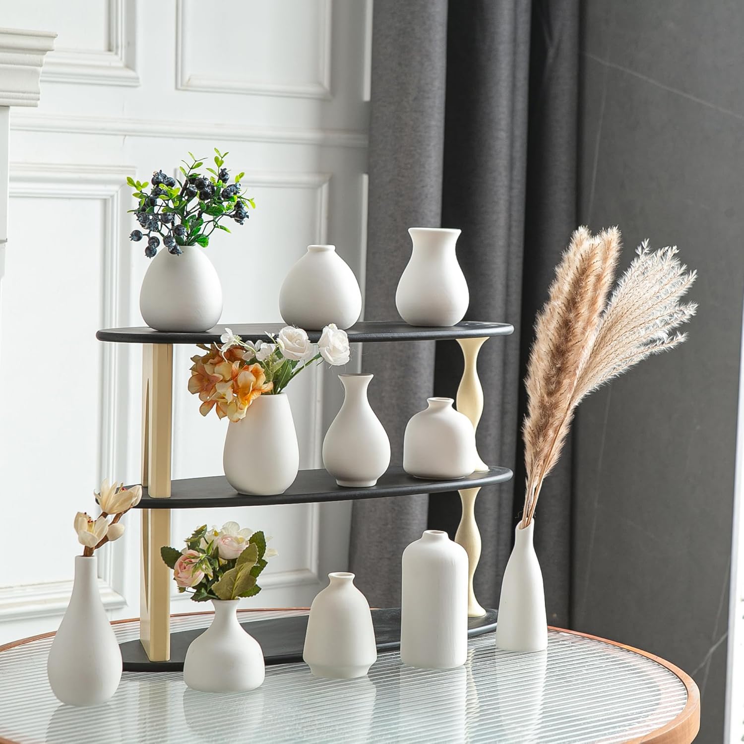 Boho Black Vase Set — Set of 11 - View 2