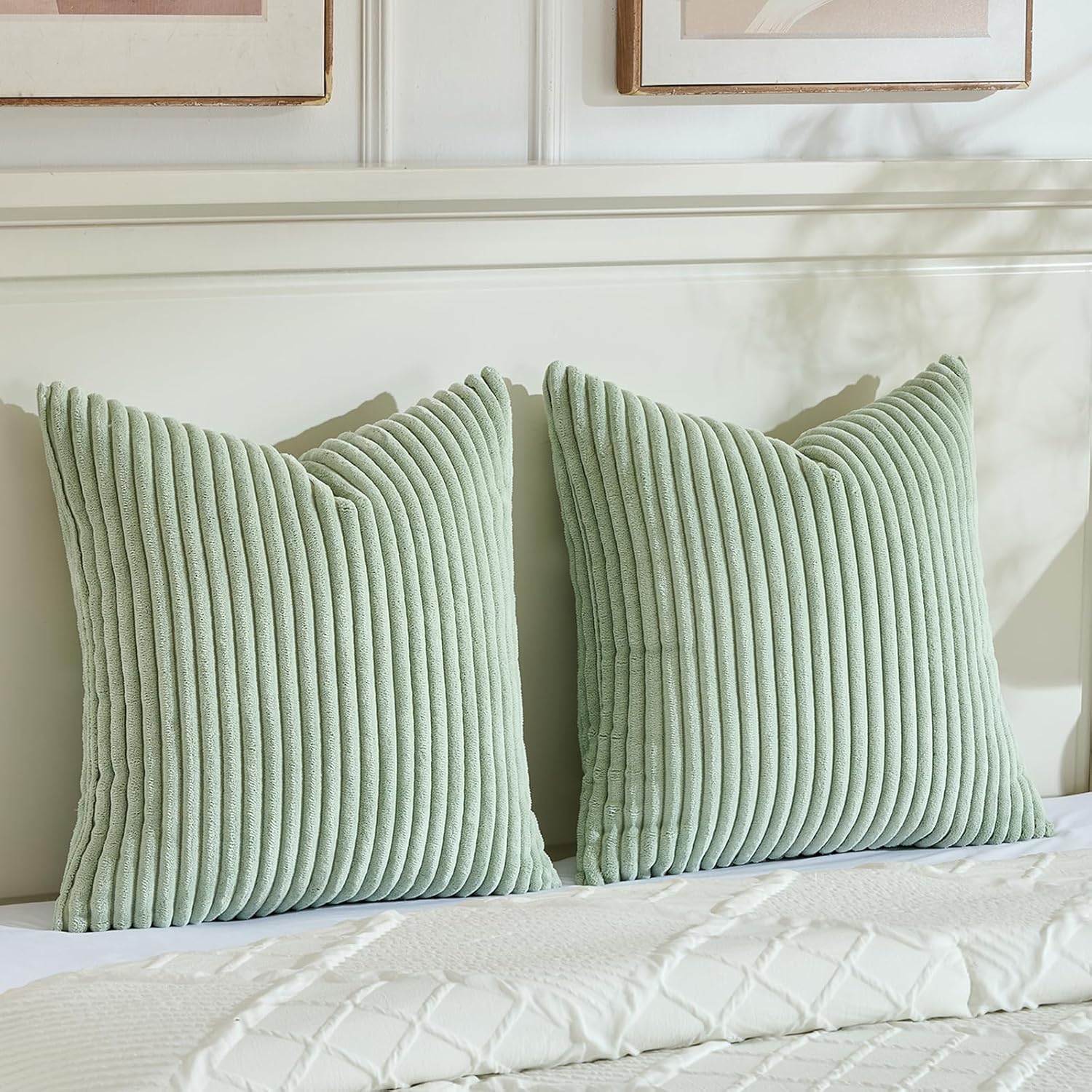 Boho Beige Throw Pillow Cover — 18" — 24" x 24" (Pack of 2)