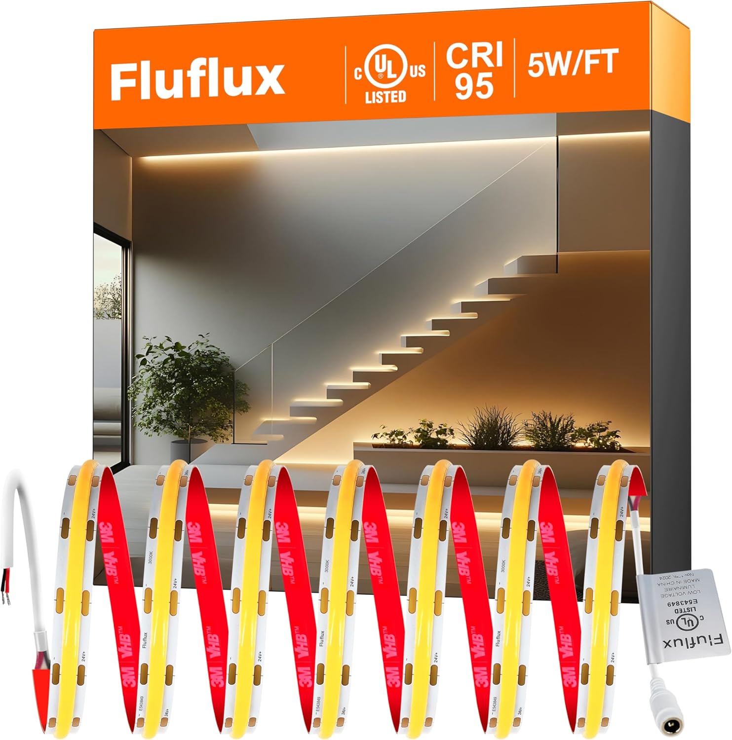 Dimmable Beige LED Strip Lights — Warm White 3000K