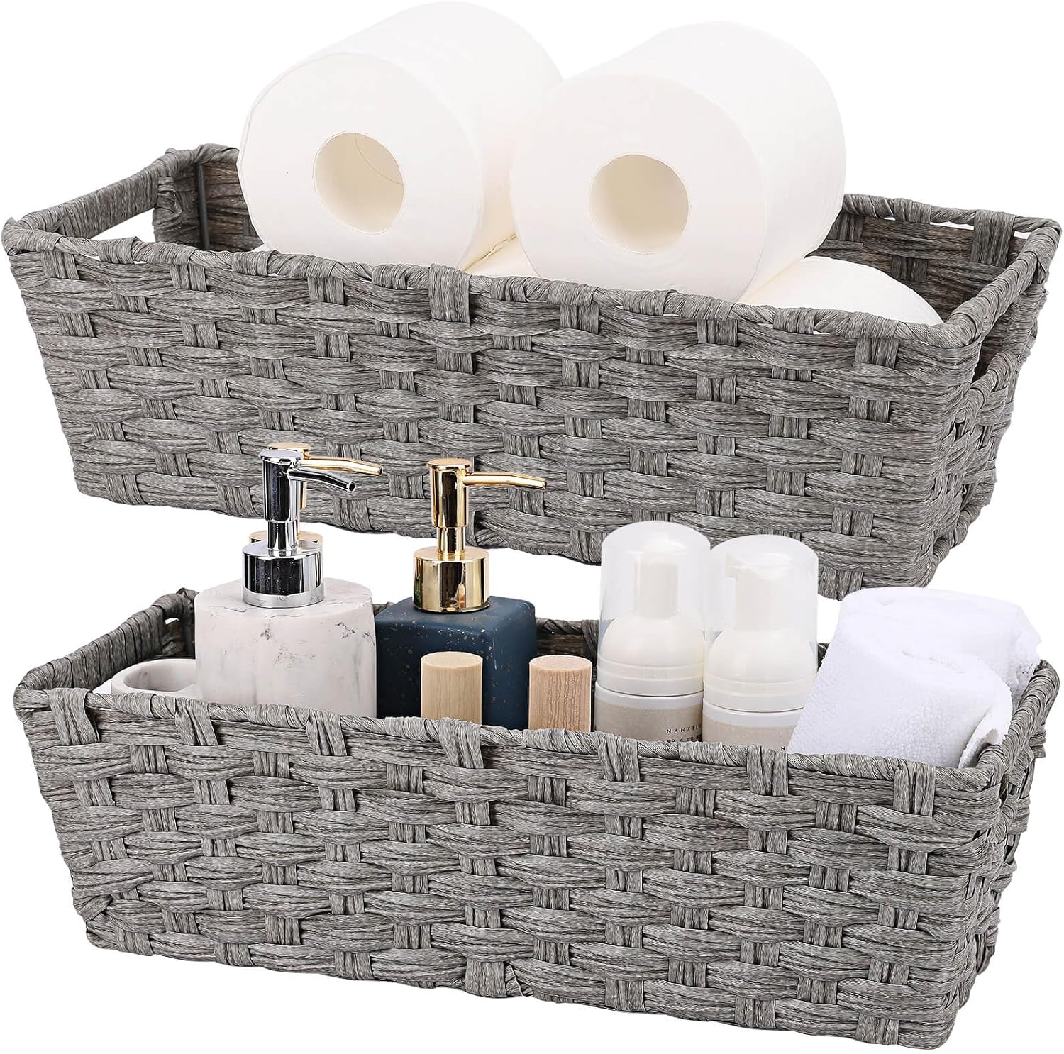 Boho Brown Storage Basket — 12" — 15¾" x 6¾" x 4¾"