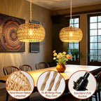 Boho Rattan Ceiling Light — 6" - View 3