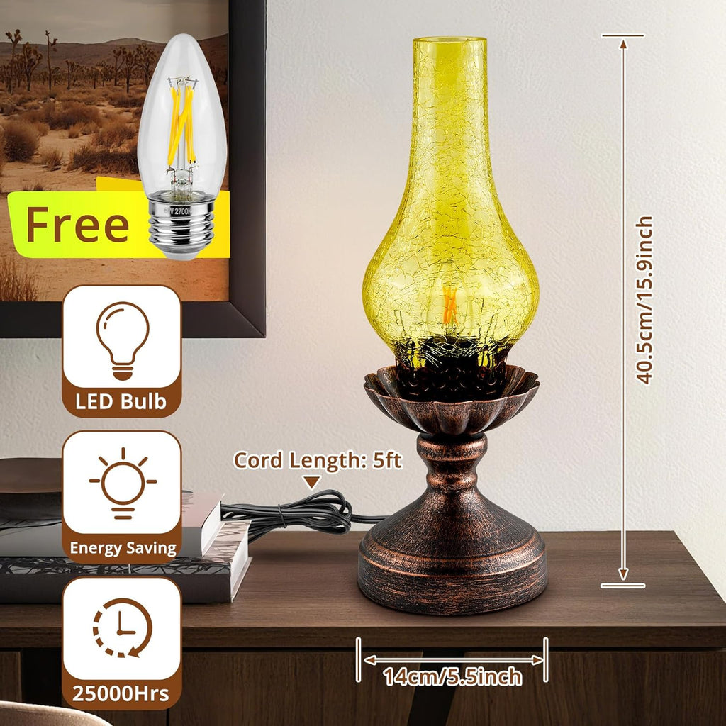 Dimmable Farmhouse Green Bedside Lamp - View 5