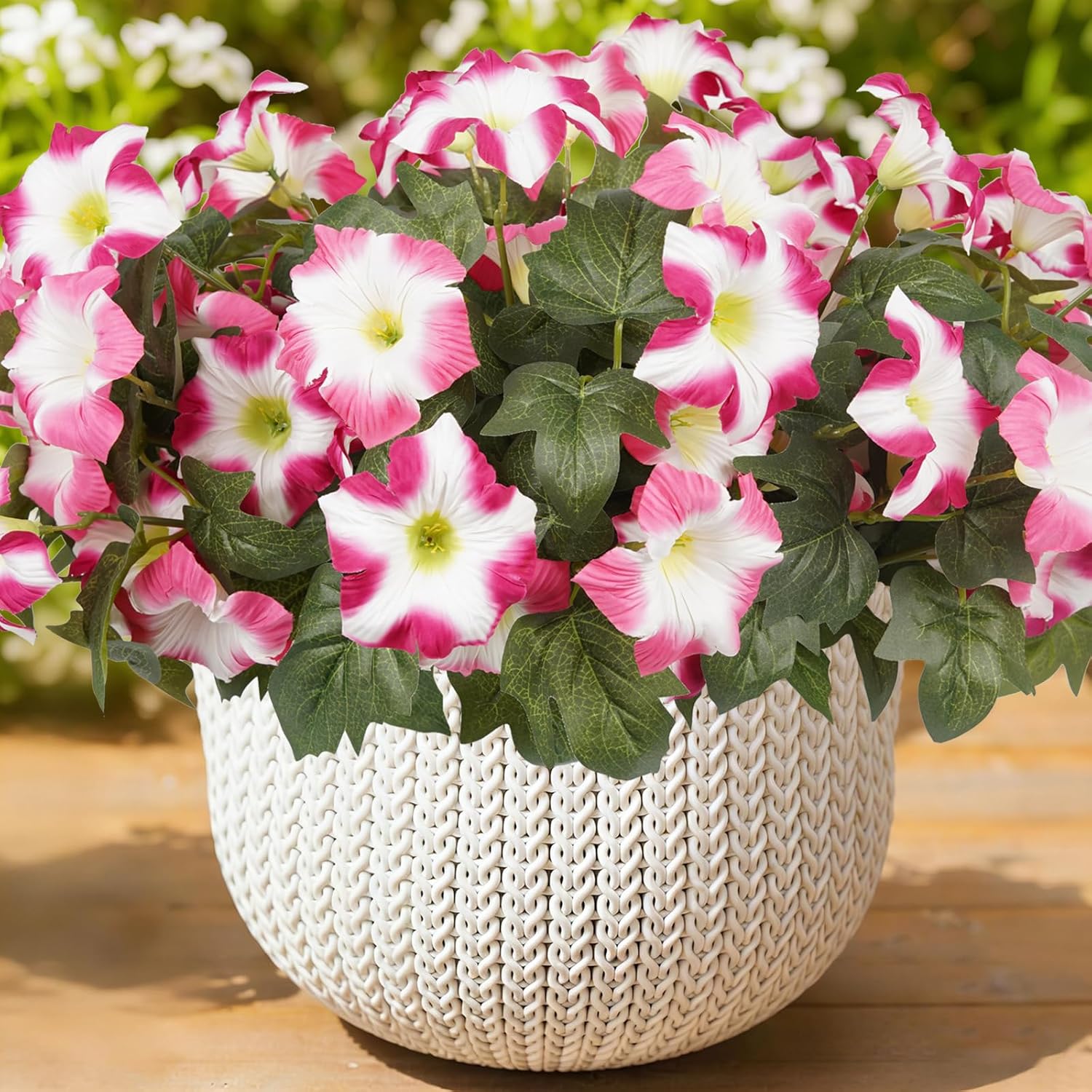 Blue Artificial Flowers — Pink-white