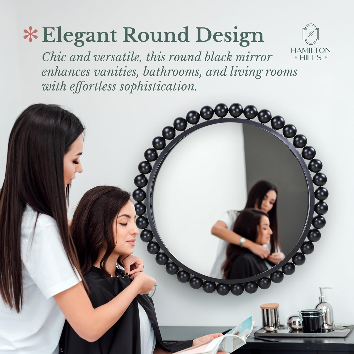 Luxe Glass Round Mirror — 33" - View 2