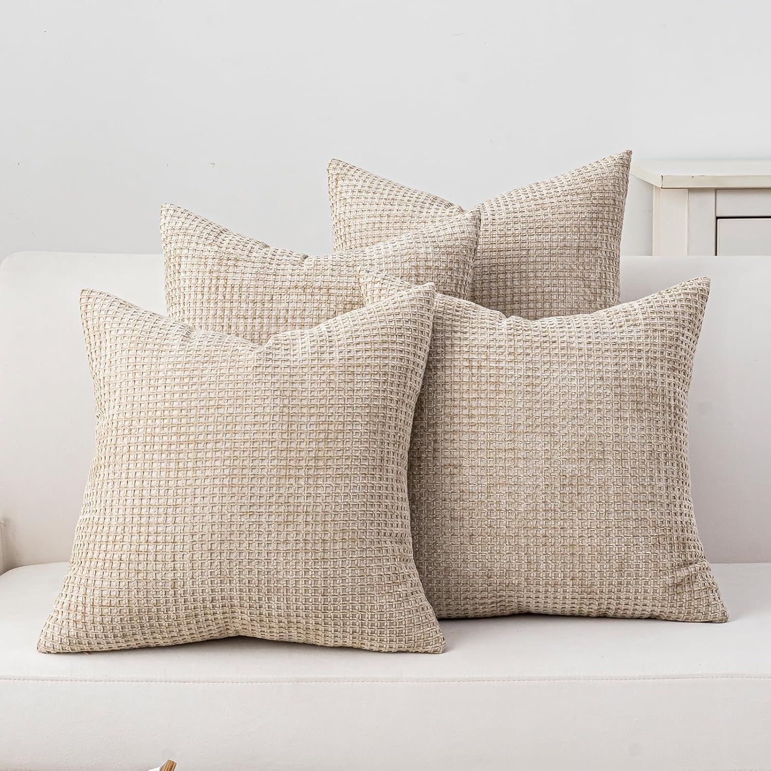 Boho Beige Throw Pillow Cover — 18" — Light Khaki