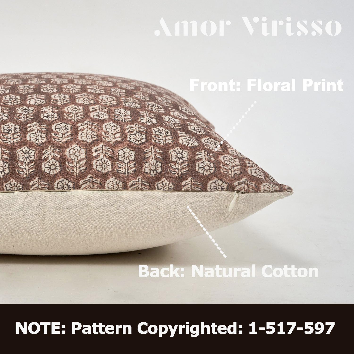 Farmhouse Beige Throw Pillow Cover — 18" - View 2