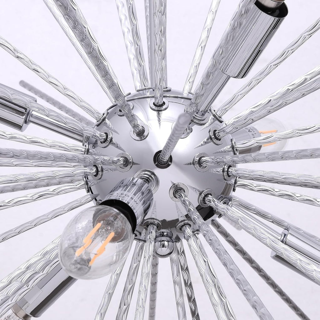Modern Metal Chandelier — 6-Light - View 8