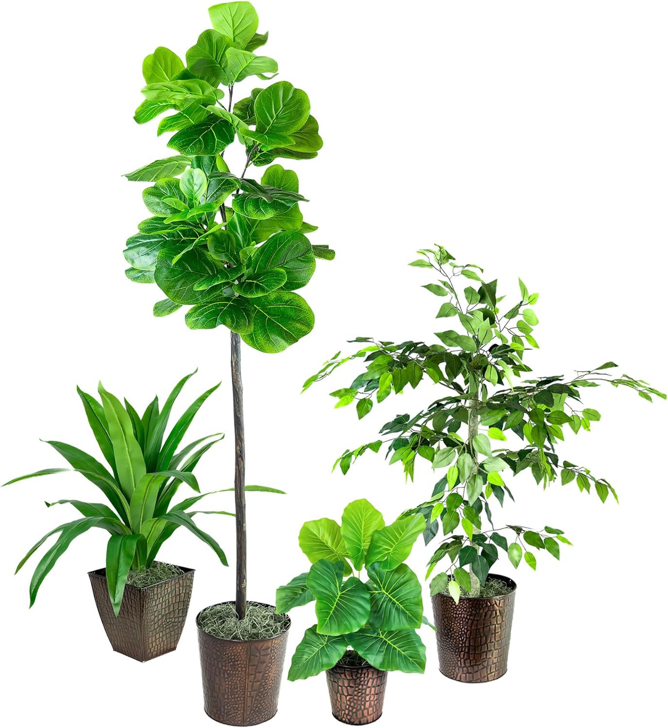 Black Faux Plant — Copper Metal