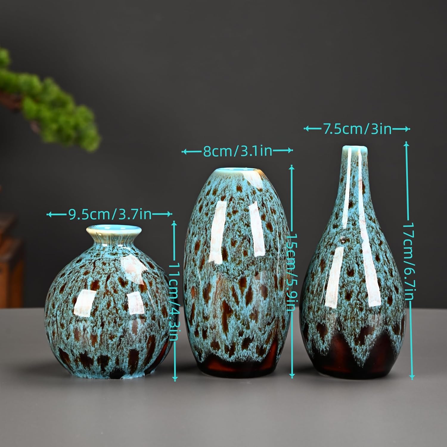 Blue Flower Vase — Set of 3 - View 6