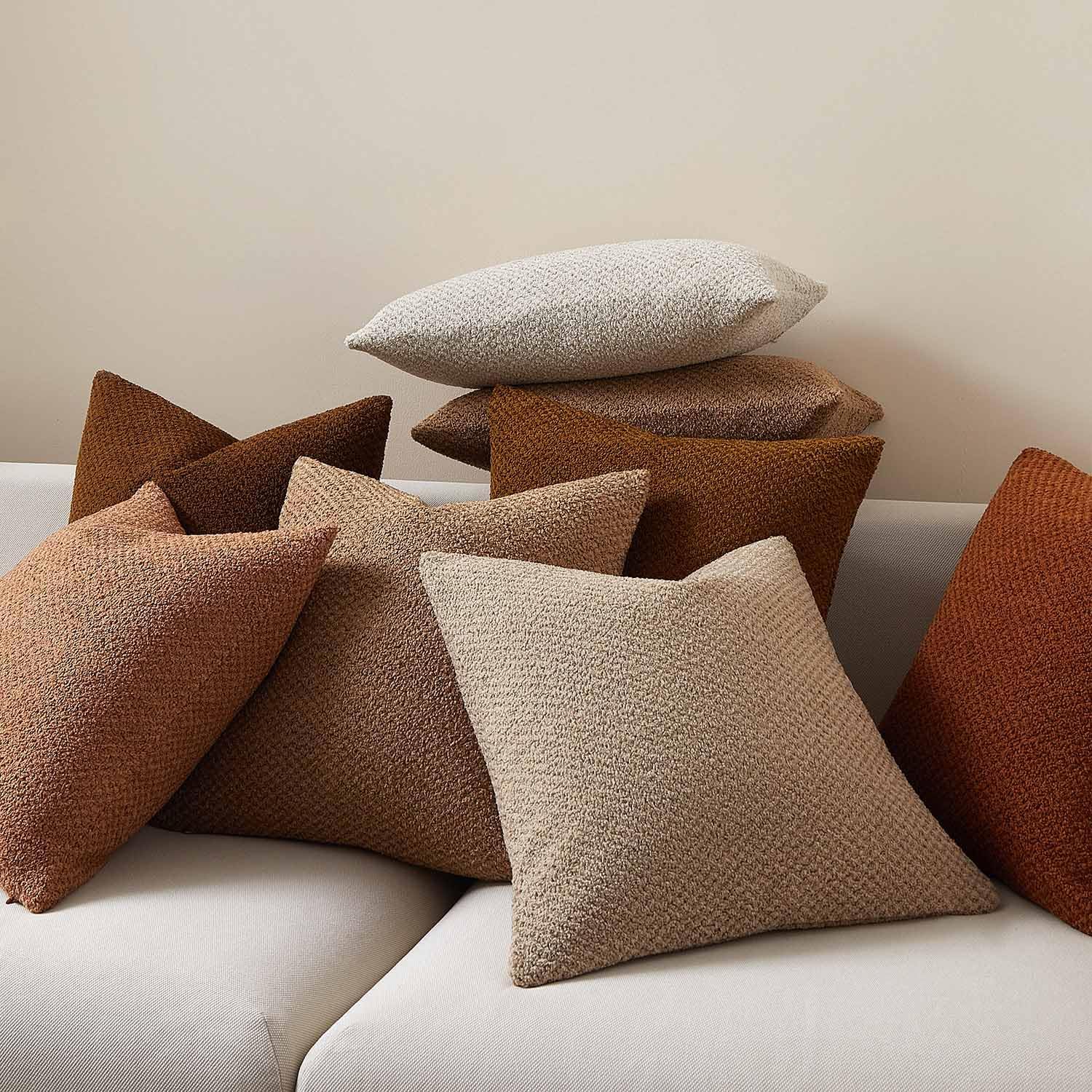 Boho Beige Throw Pillow Cover — 18" - View 4