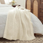 Knit Beige Throw Pillow — 50" - View 8