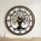 Battery Operated Black Wall Clock — 20" — Black Arab