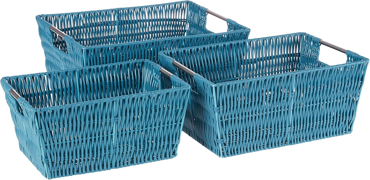Boho Blue Woven Basket — Berry Blue