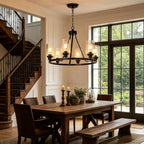Farmhouse Black Chandelier — 6-Light - View 2