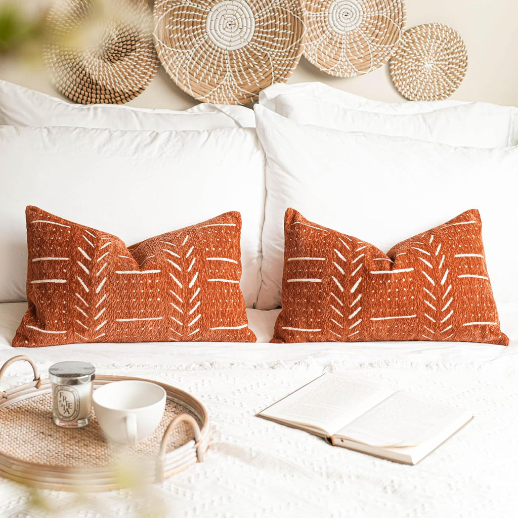 Lumbar Boho Beige Throw Pillow Cover — 20" - View 6