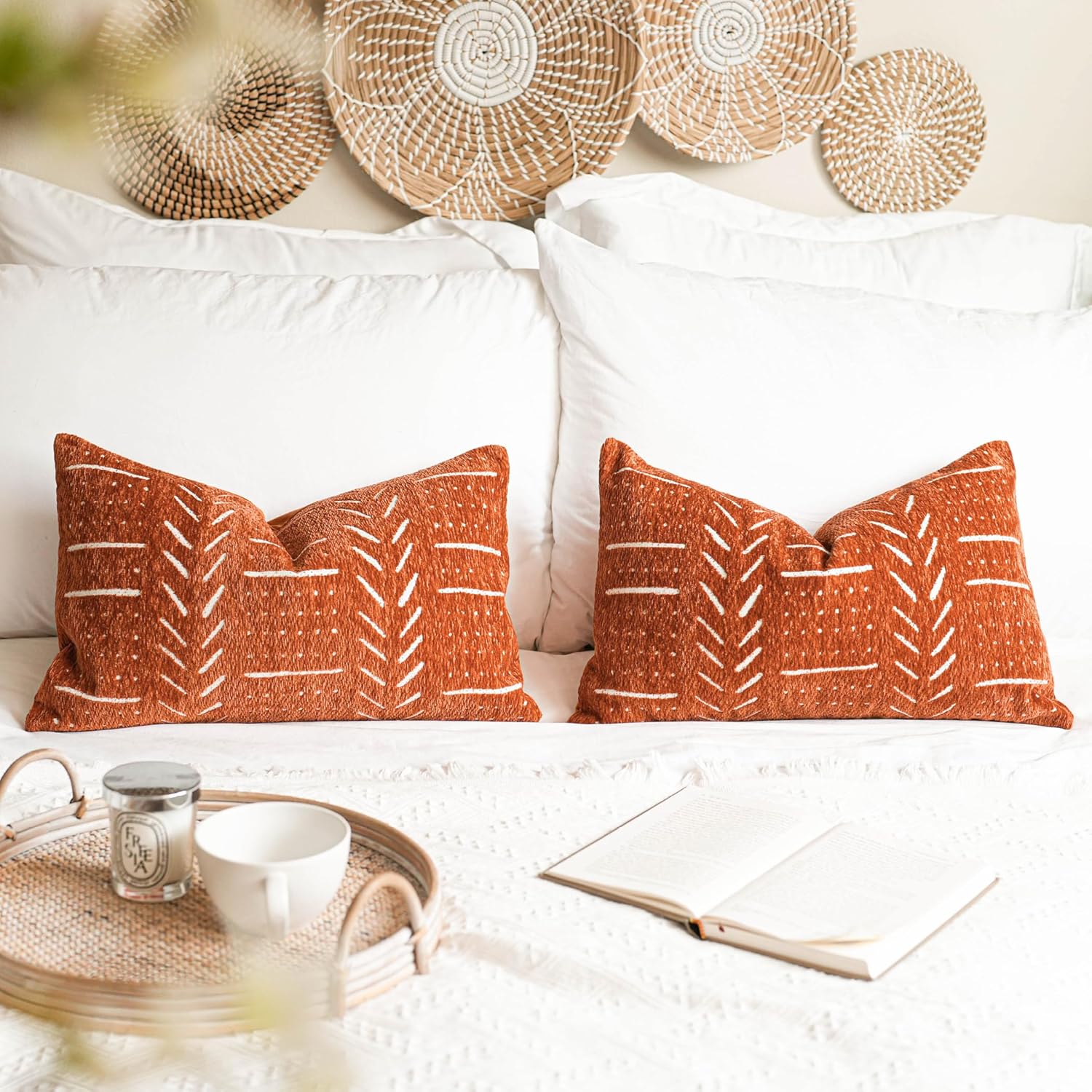 Lumbar Boho Beige Throw Pillow Cover — 20" - View 6