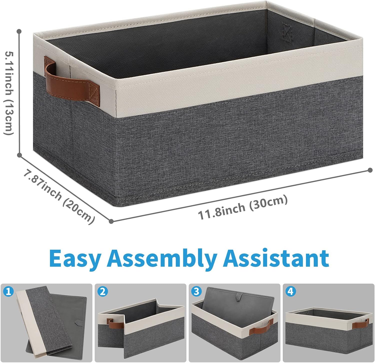 Beige Storage Bin — 11.8" - View 3