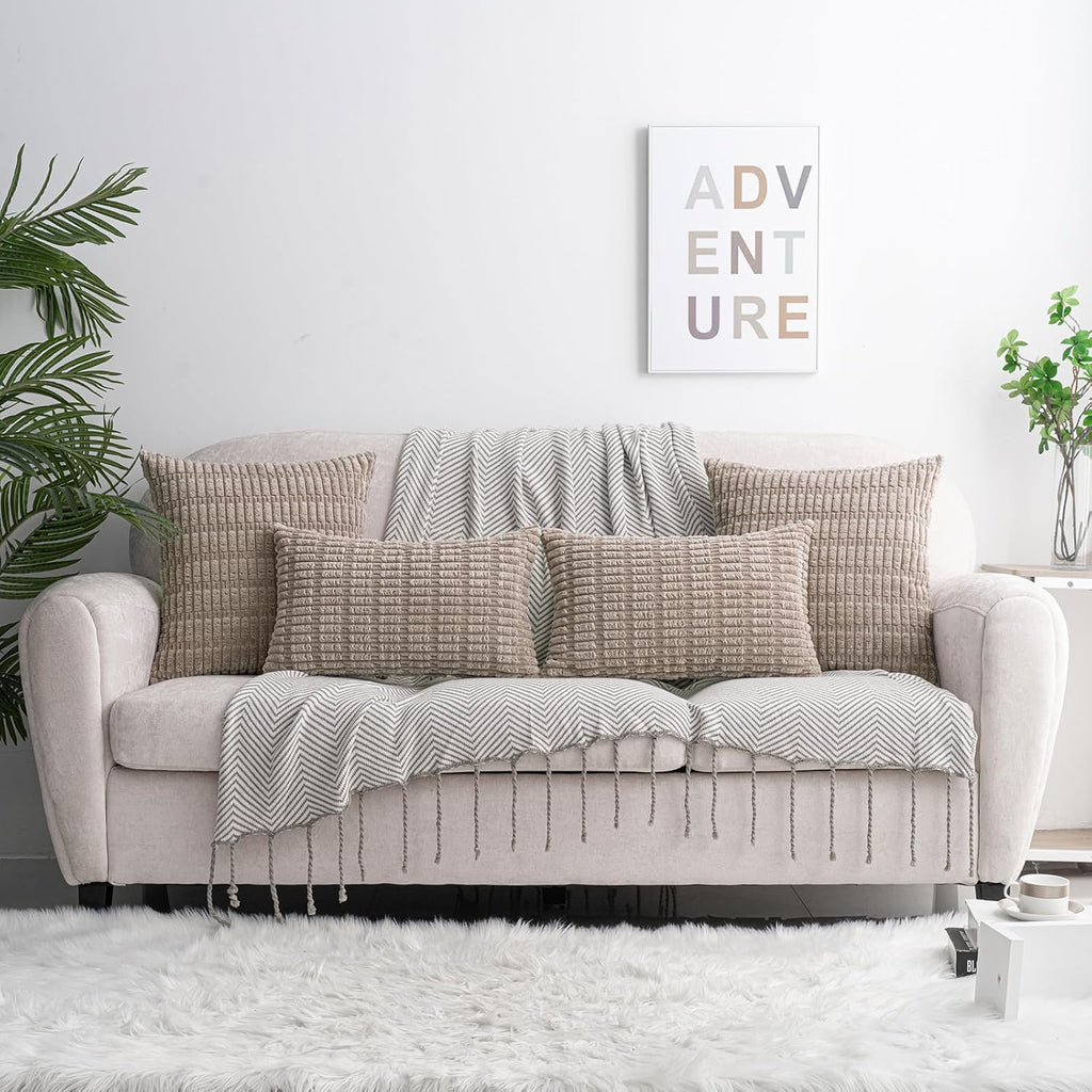 Boho Beige Throw Pillow Cover — 18" - View 5