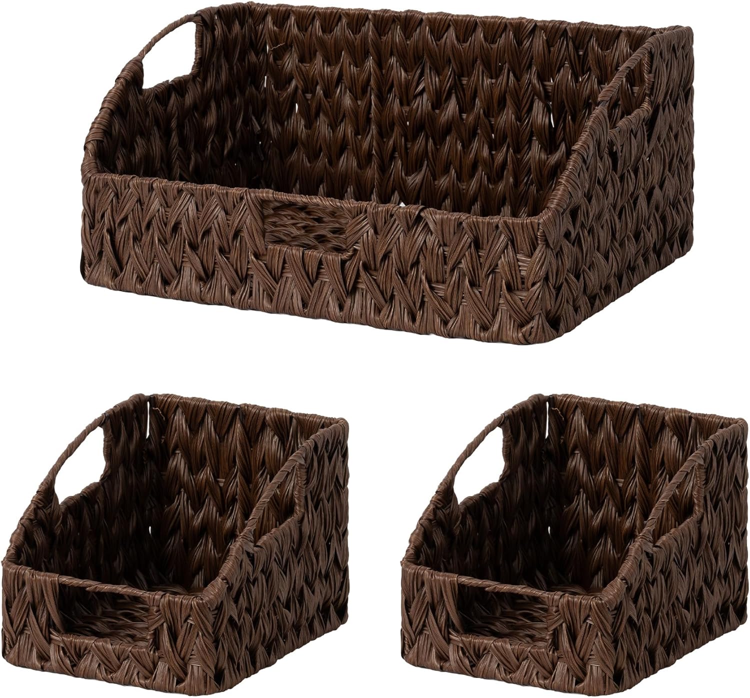 Boho Beige Storage Bin — 2x10 — 10¾"D x 17"W x 7½"H + 2x 9½"D x 7½"W x 6¾"H